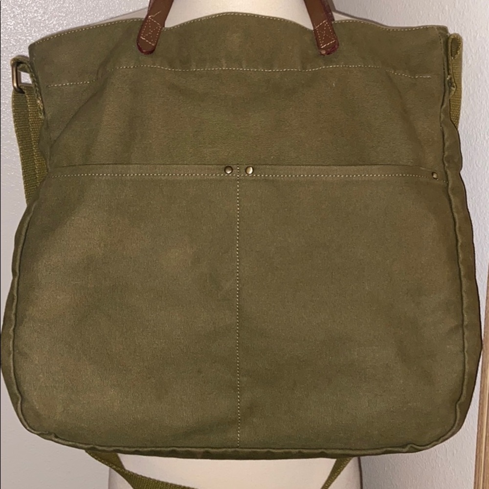 Army green over the shoulder bag